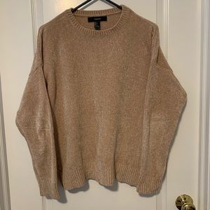 Tan Velvet Knit oversized sweater